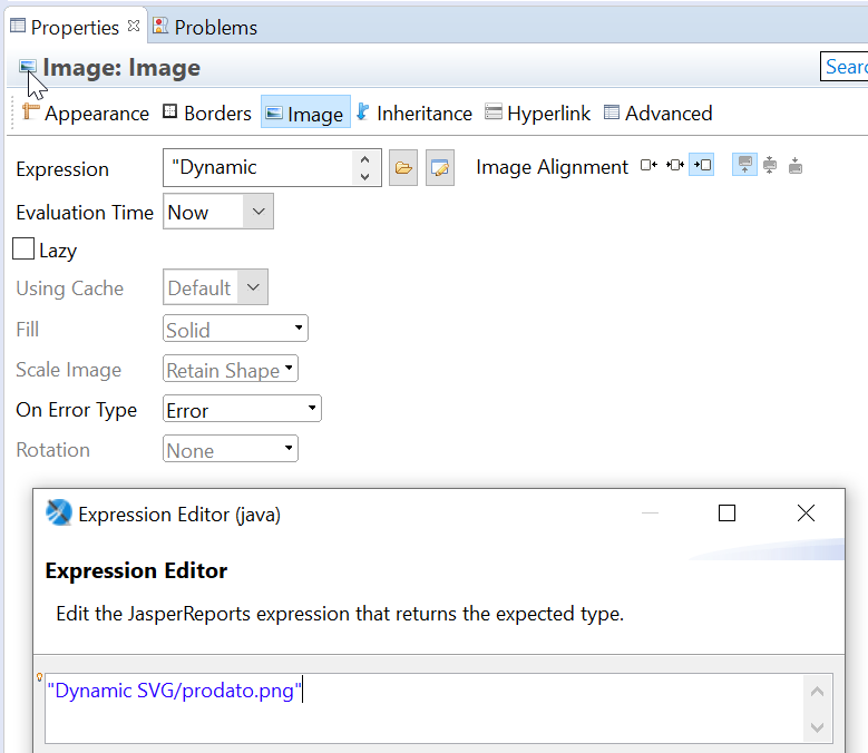 Einbinden eines Bildes in den Report durch Angabe des Dateipfads