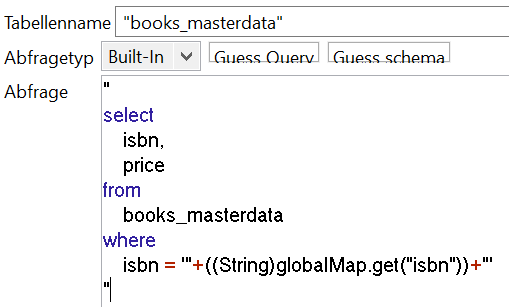 Abfrage von isbn und price, eingeschränkt auf eine einzelne isbn